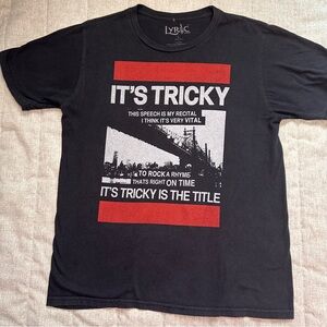 It’s Tricky RUN DMC Band Shirt Lyric Nation Women’s Or Youth Sz L Large Black